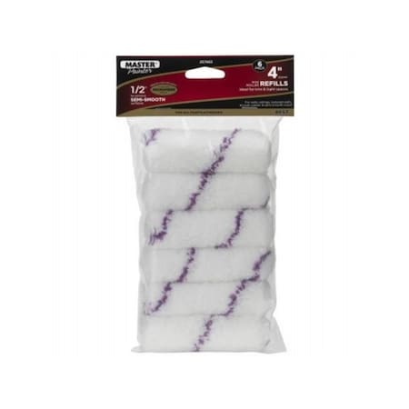 Gourmetgalley 4 x 0.5 in. Nap Microfiber Mini Paint Roller Cover, 6PK GO3864748